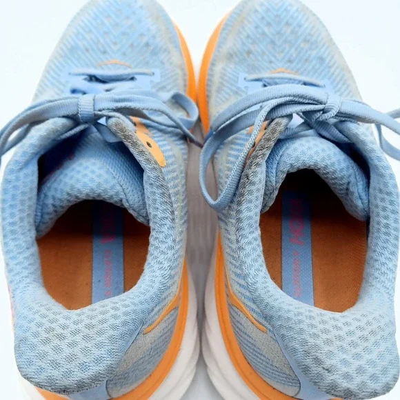 Hoka Clifton 9 Shoes Womens Size 7.5 Blue Orange Running Sneakers 1127896 ABIW - Picture 5 of 8